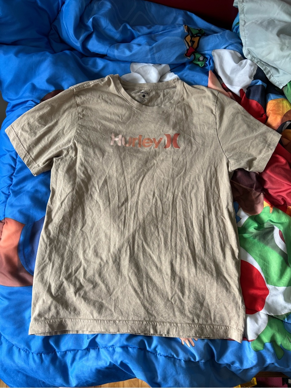 Hurley Men's Beige Short Sleeve Logo Tee